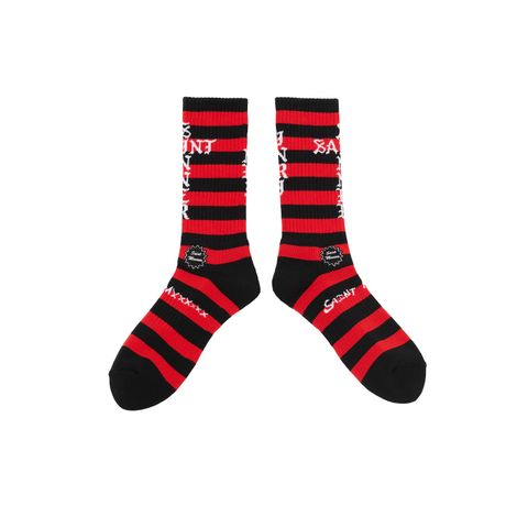 セントマイケル 26AW BORDER SOCKS(SM-MK1-0000-101)BLACK＋RED☆10月10日(土)発売！