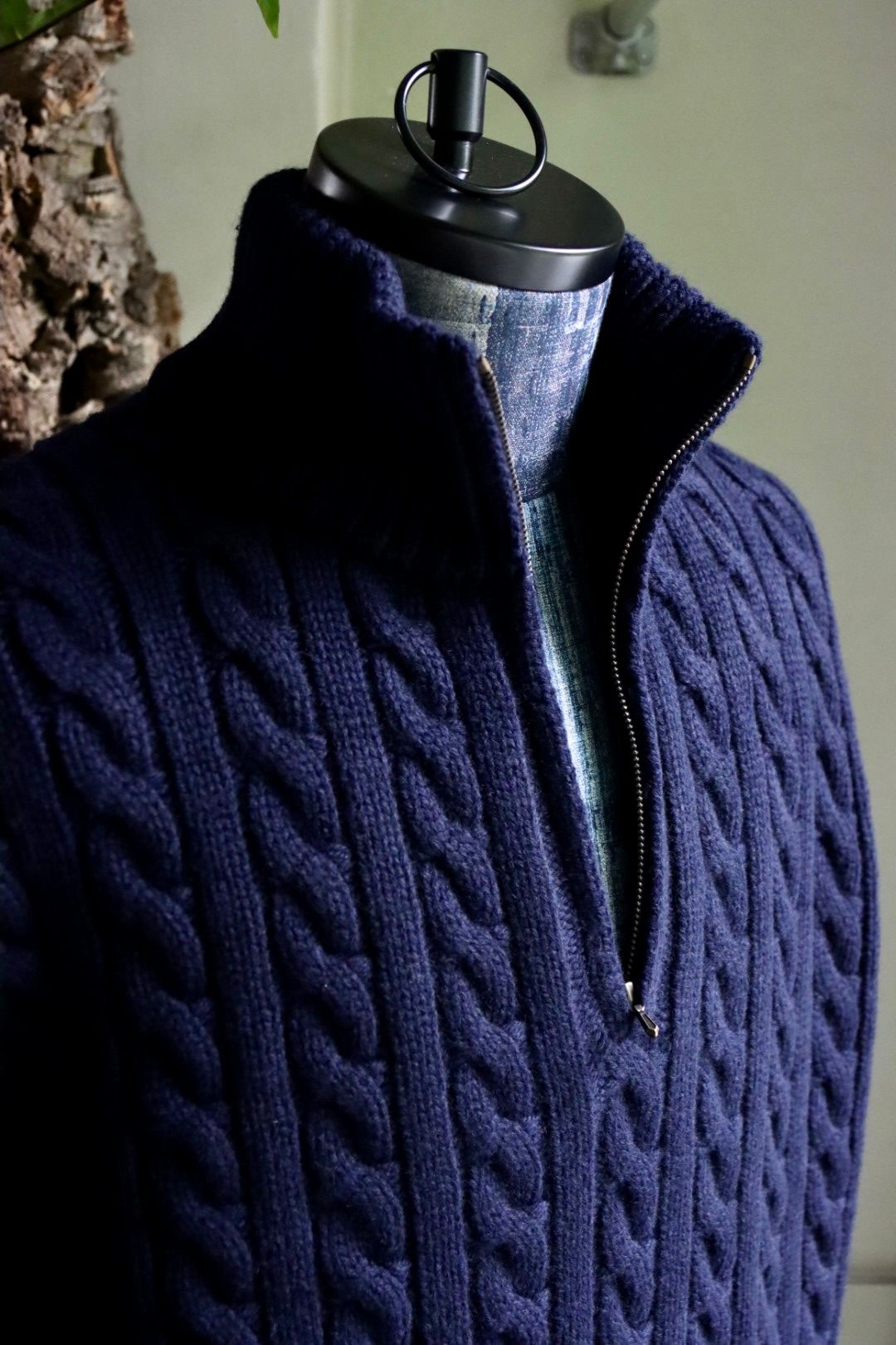 アプレッセ23AW Cashmere Aran Half Zip Sweater(23AAP-03-03K)NAVY☆10月21日(土)発売！
