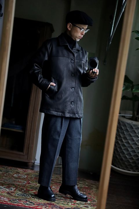 COMME des GARCONS HOMME 26FW ディアスキンレザーカーコートスタイル