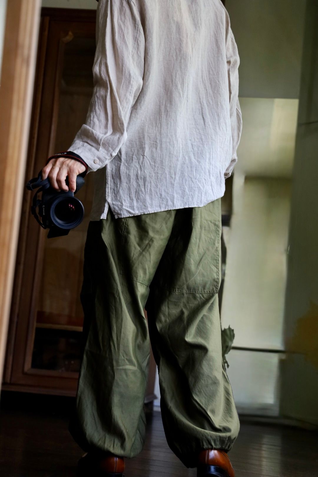 blurhms 25FW Linen Open-collar Shirt L/Sスタイル