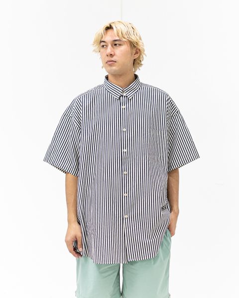 イズネス 26SS シャツTab Color Vent Short-Sleeve Shirt(26SS_28_1008SSSH02)NAVY STRIPE☆新作発売！