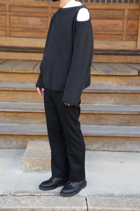 sulvam Slit over knit"GRAY"Style.2020.8.3.