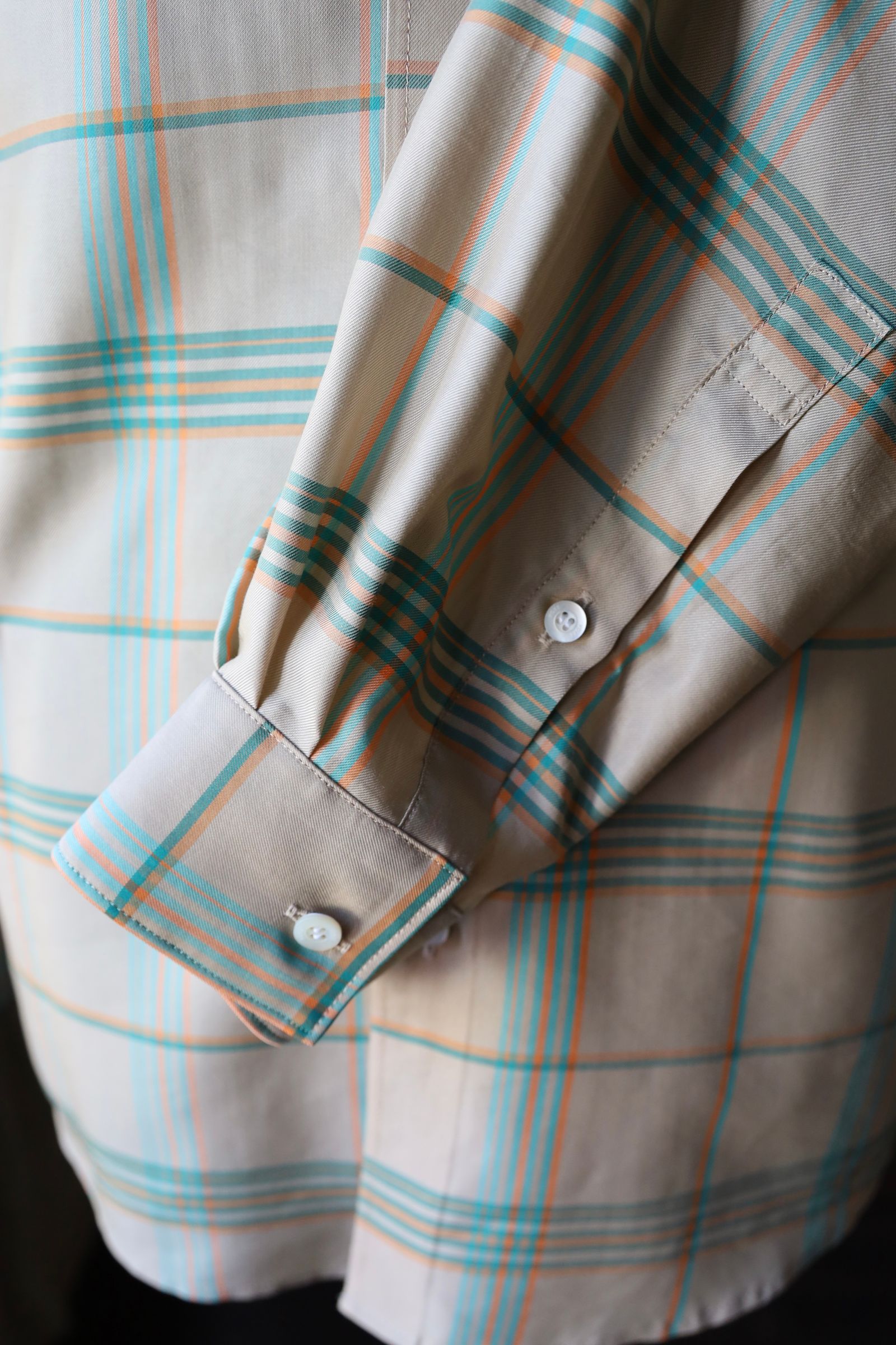 ヨーク25SS シャツPLAID REGULAR COLLAR SHIRT(YK25SS0944SH)BEIGE