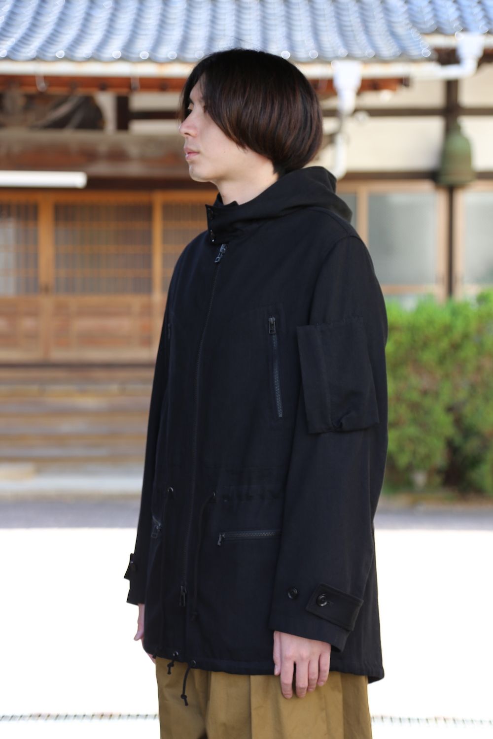 yohji yamamoto2020AW Y's BANG ON! Military hooded-Coat Black denim