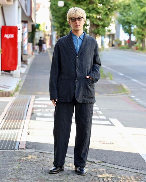 COMME des GARCONS HOMME ウールサージ 縮絨3Bジャケット MARKスタイル