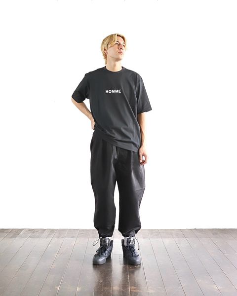 コムデギャルソンオム 24SS ロゴプリントTシャツ(BLACK) style 2024.4.5