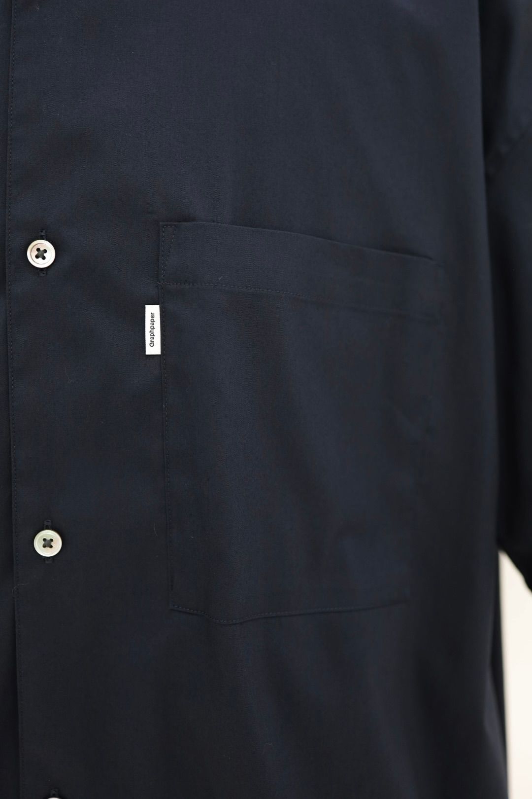 グラフペーパー 26SS Solotex Twill S/S Oversized Box Shirt(GM261-50159B)NAVY☆3月20日(金)発売！