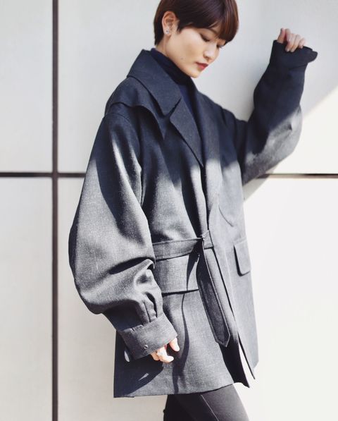 blurhms 新作Wool Ramie Motorcycle Jacket style.2023.10.20