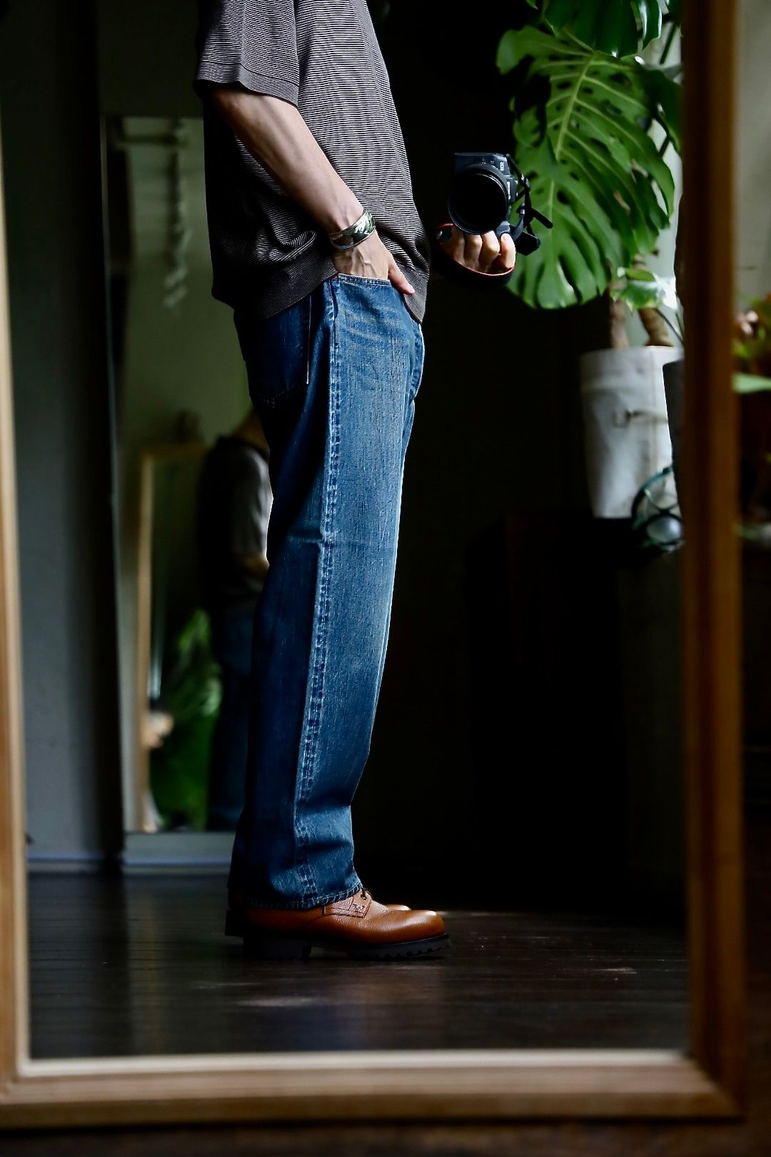 A.PRESSE - Washed Denim Wide Pants(AP-4002)INDIGO | mark A.PRESSE - Washed Denim Wide Pants(AP-4002)INDIGO | mark