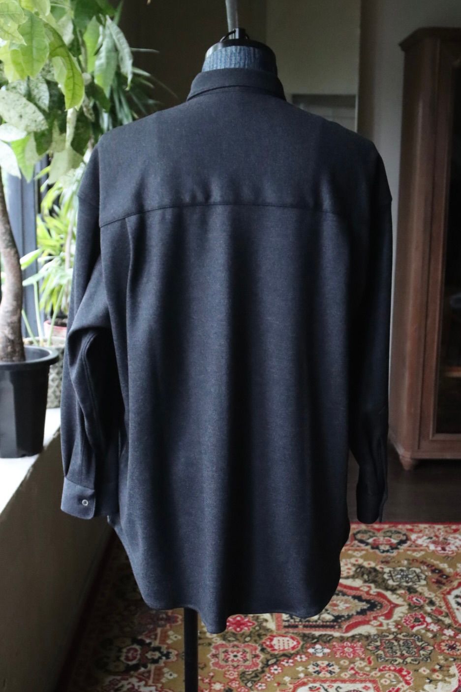 グラフペーパー 25AW Wool Smooth Flannel Oversized Regular Collar Shirt(GU253-50221B)GRAY☆10月4日(土)新作発売！