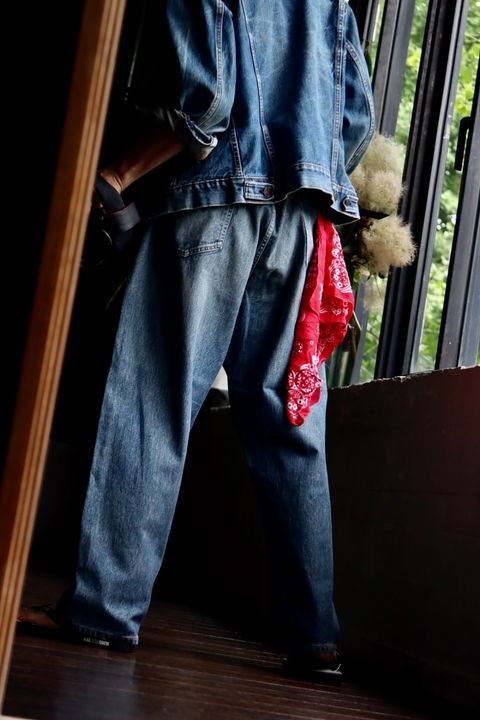 A.PRESSE No.22 Washed Wide Denim Pantsスタイル36