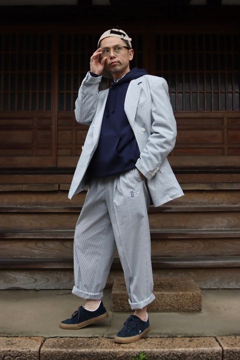 AOR 22SSシアサッカーセットアップ"NAVY"スタイル.2022.3.26.