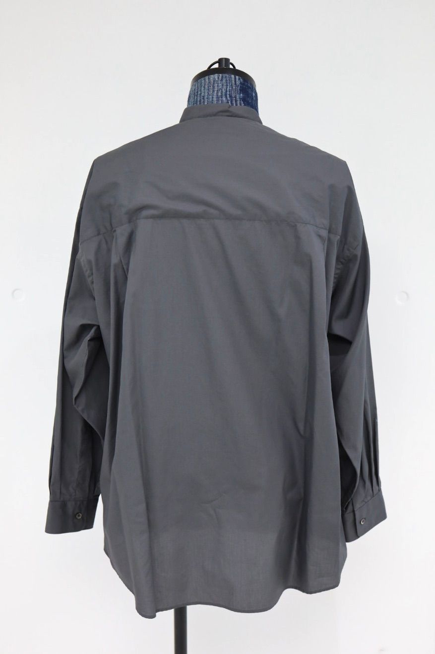 グラフペーパー シャツ Broad L/S Oversized Band Collar Shirt(GM261-50002B)C.GRAY☆2月14日(土)発売！