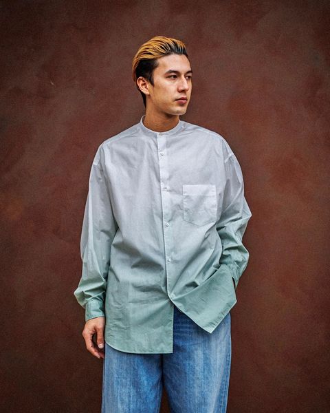 グラフペーパー Broad L/S Oversized Band Collar Shirt スタイル 2月8日(土)新作発売！