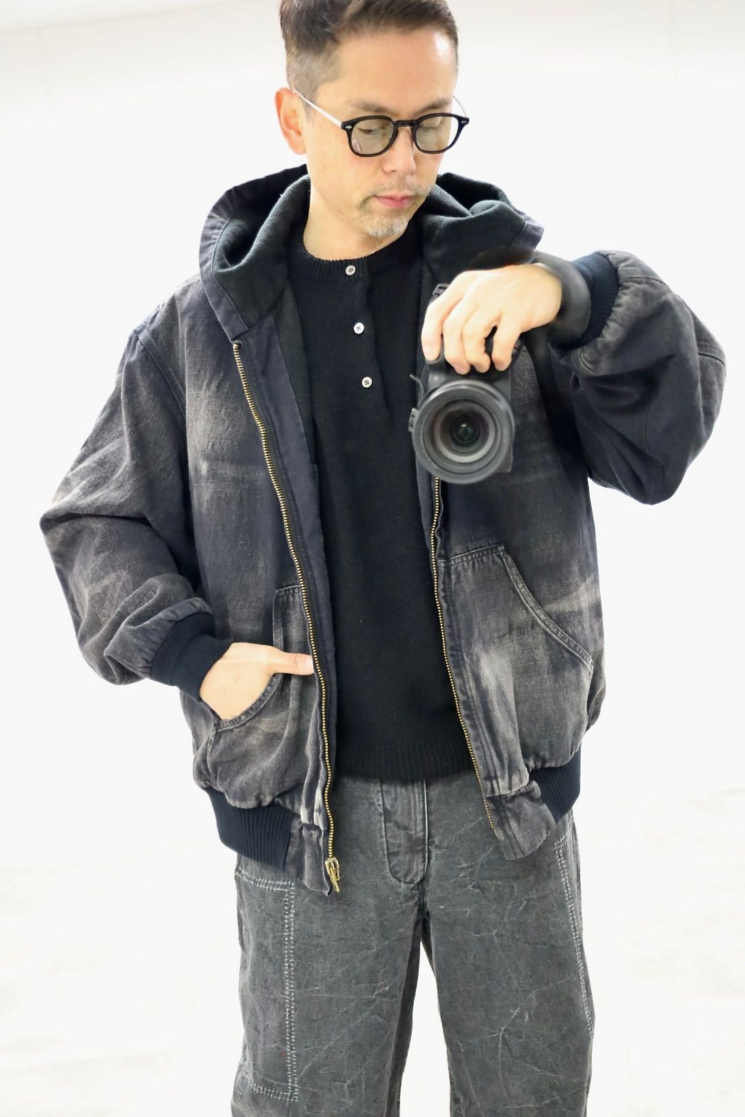 アプレッセ 2026 STYLE1 Washed Silk Nep Henry Neck Sweater(26SAP-03-08)BLACK☆1月10日(土)発売！