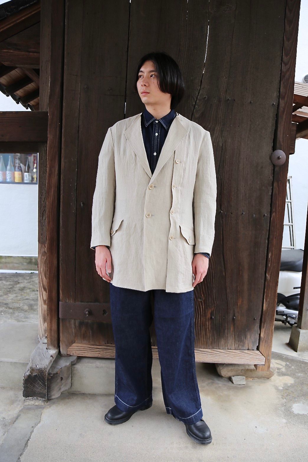 yohji yamamoto 軍服白ボタンジャケット - テーラードジャケット