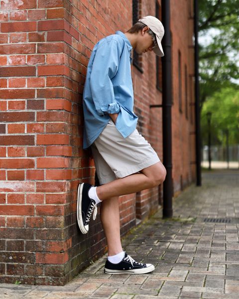 A.PRESSE High Density Weather Cloth Shorts"ECRU"スタイル