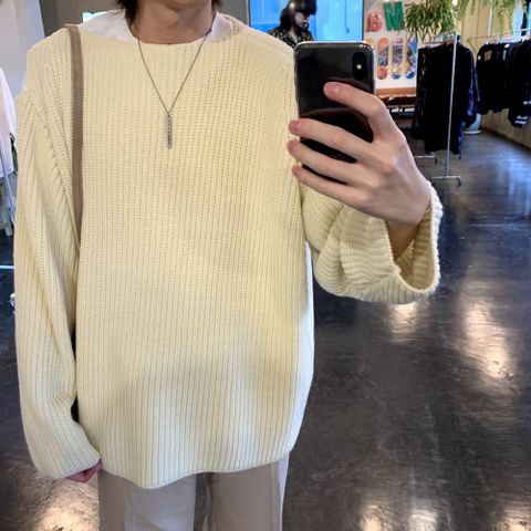 sulvam 2020AW Slit over knit"WHITE" style.2020.7.5.