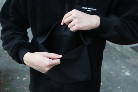 COMME des GARCONS HOMME ボアフリースハーフジップパーカー style.2022.9.30