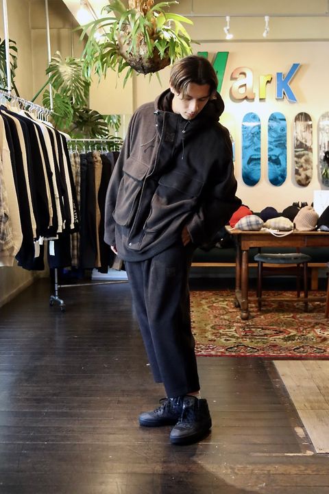 S.F.C 新作FLEECE HOODIE JACKET"BLACK"スタイル