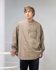 グラフペーパー 26SS ALUMO for GP L/S Oversized Band Collar Shirt(GM261-50223) TAUPE☆1月31日(土)発売！