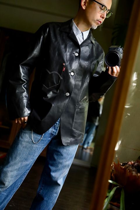 eYe JUNYA WATANABE MAN Levi’s Wネームレザージャケットスタイル2024.9.20.