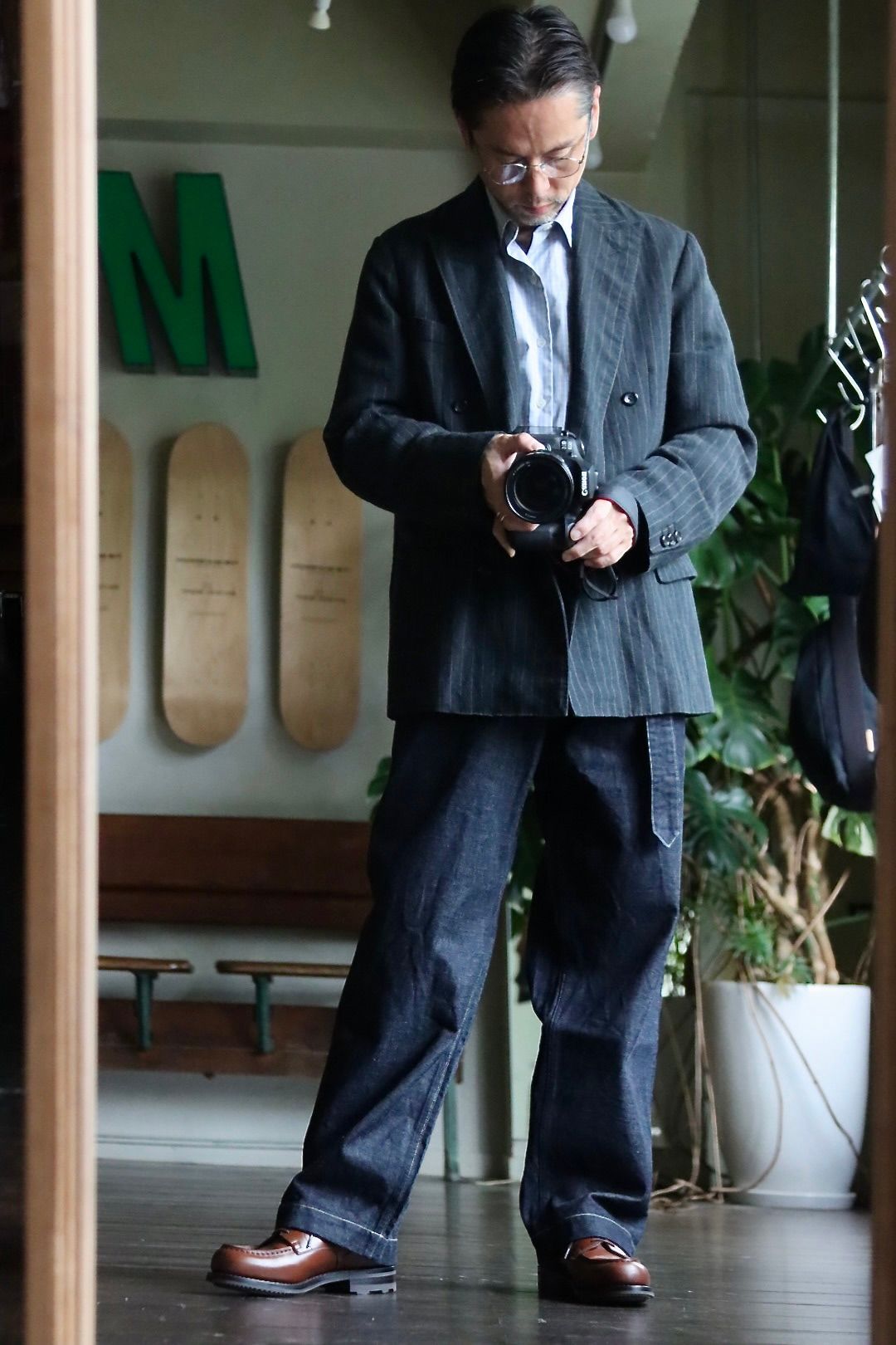 ブラームス Denim Long Belted Pants Mixスタイル.2022.6.22.