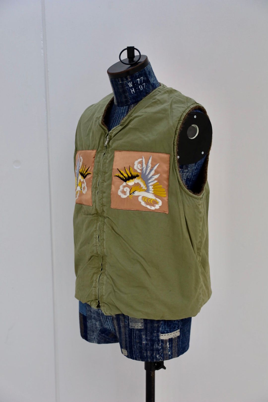 BOW WOW 25FWバウワウ REMADE USN DECK VEST SUKAJAN EMB AGED(BW252-RUDVE)AGED OD×PINK ★10月11日(土)発売！