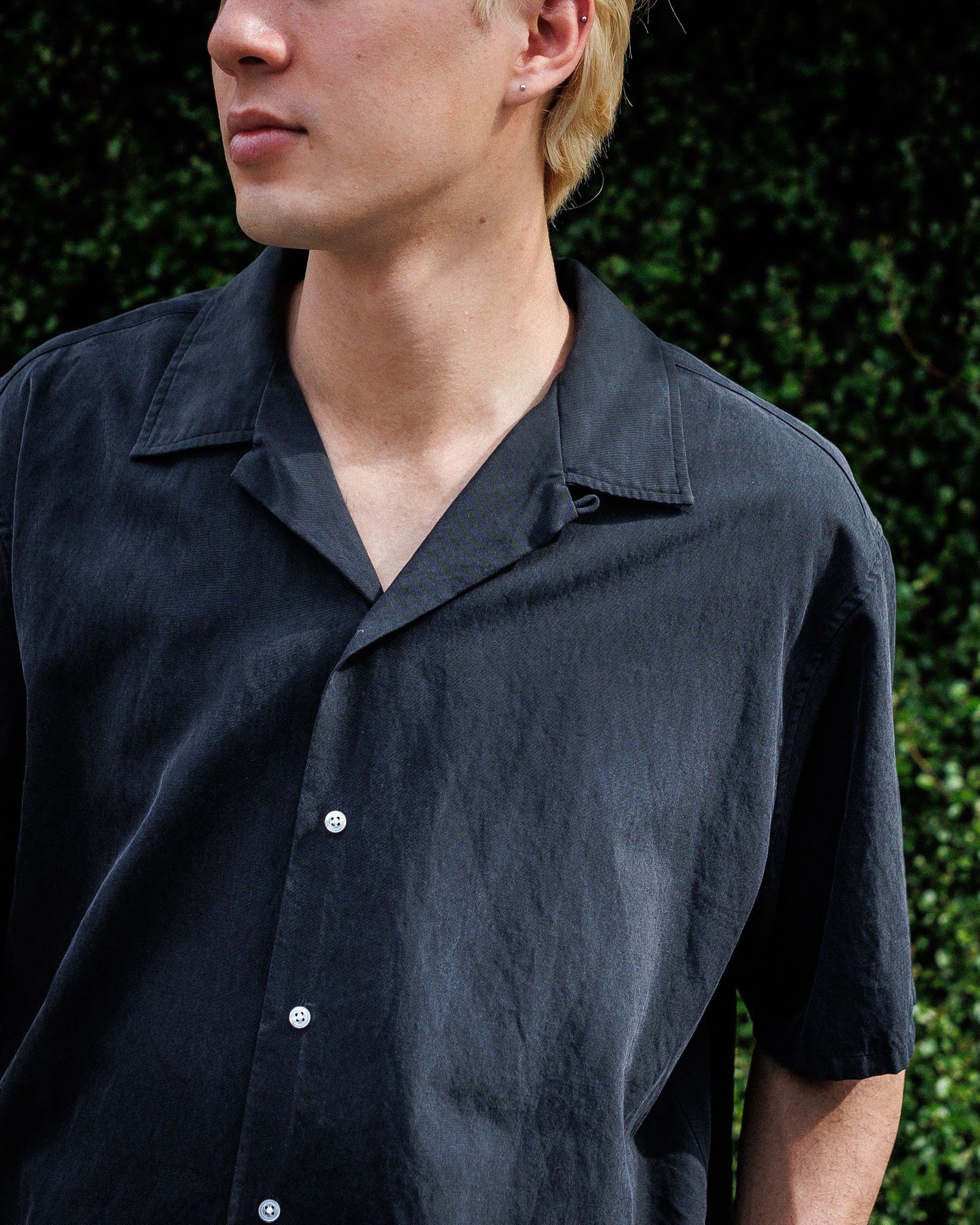 A.PRESSE - アプレッセ 25SS Silk Cotton Open Collar S/S Shirt