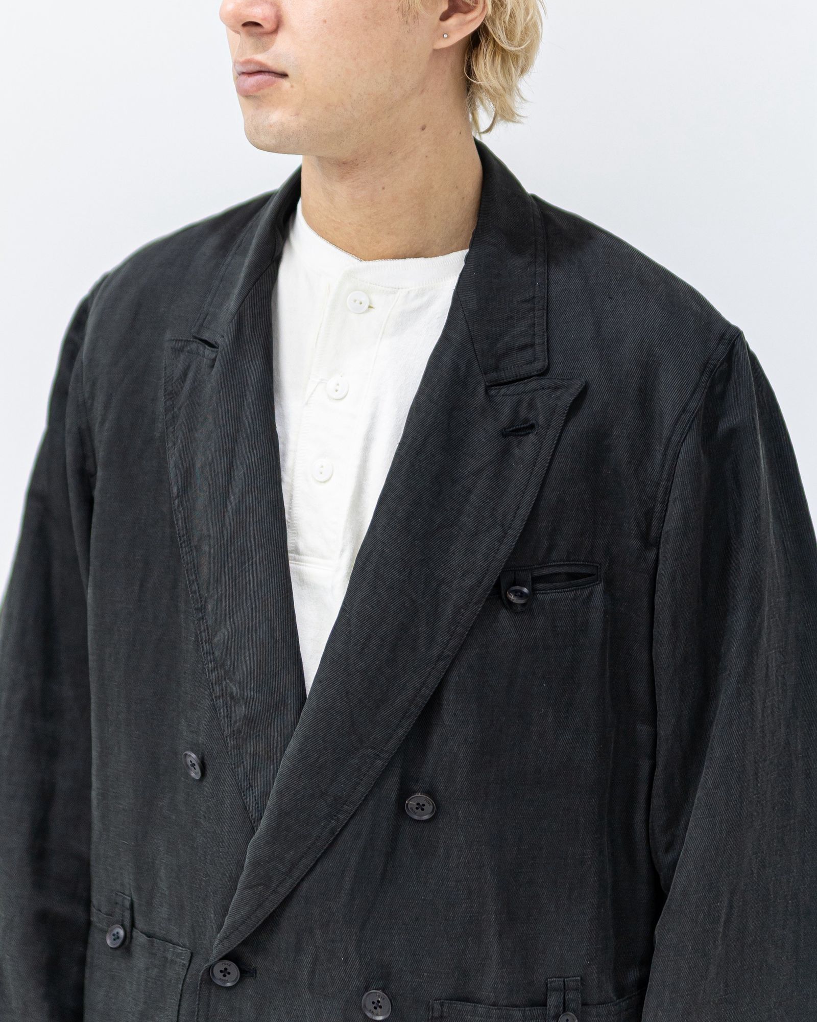 YOKE Linen Silk Kersey Double Breasted Blezer 新作発売！