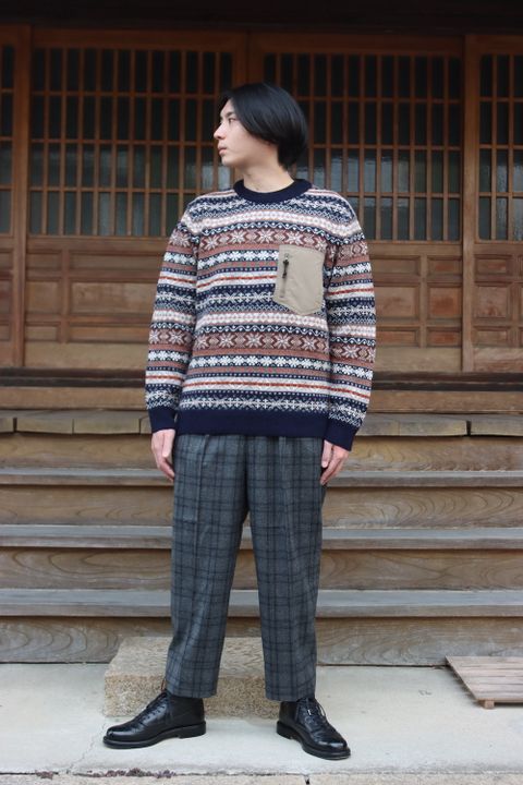 COMME des GARCONS HOMME ノルディックフェアアイル柄ニット(HH-N001) style.2021.11.6