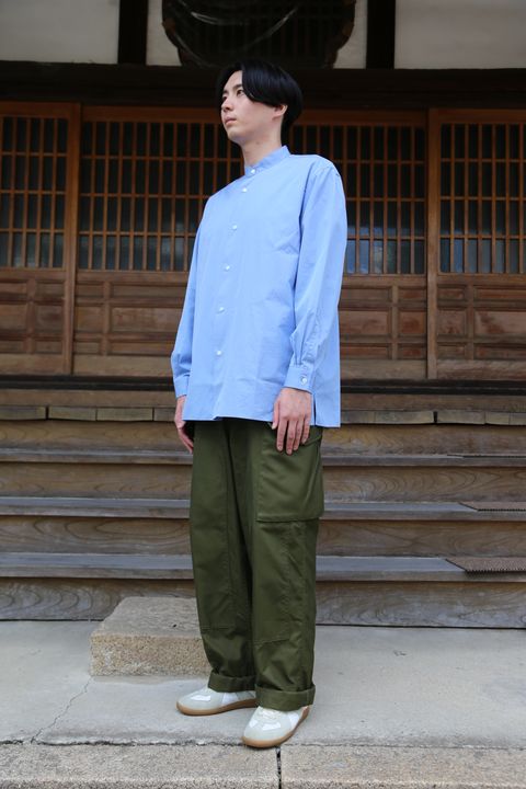 A.PRESSE Band Collar Shirt"SAX"style.2021.7.23.