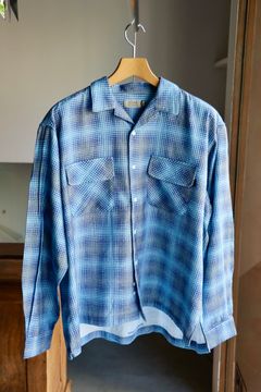 セダンオールパーパス FW25 Printed Plaid Flannel Open Collar Shirt(SD25F-SH02)Blue×Navy☆9月6日(土)発売！