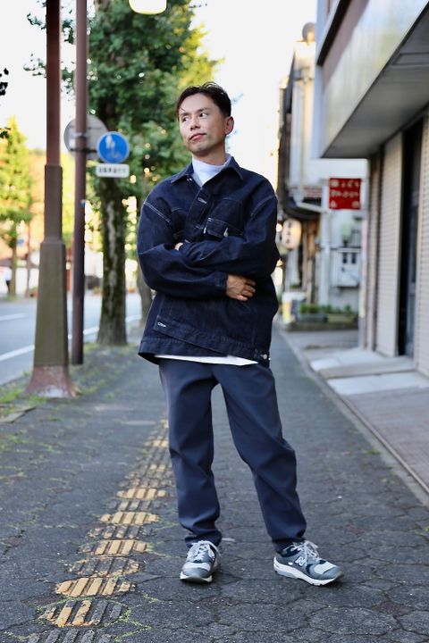 Graphpaper Heavy Weight Mock Neck Hem Rib Tee"WHITE"スタイル.2020.8.29.