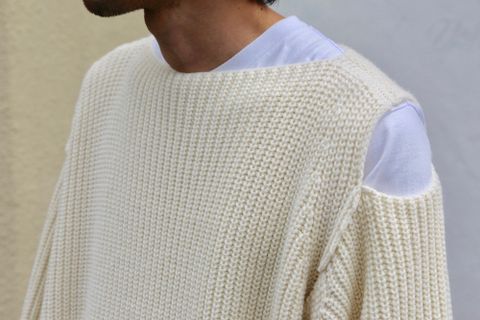 sulvam Slit over knit style.2020.9.20.