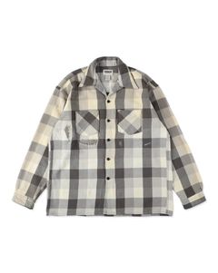 BOW WOW 25FWバウワウ DAMAGED AND STAINED FLANNEL SHIRT(BW252-DSFS) AGED GRAY x WHITE★9月27日(土)発売！
