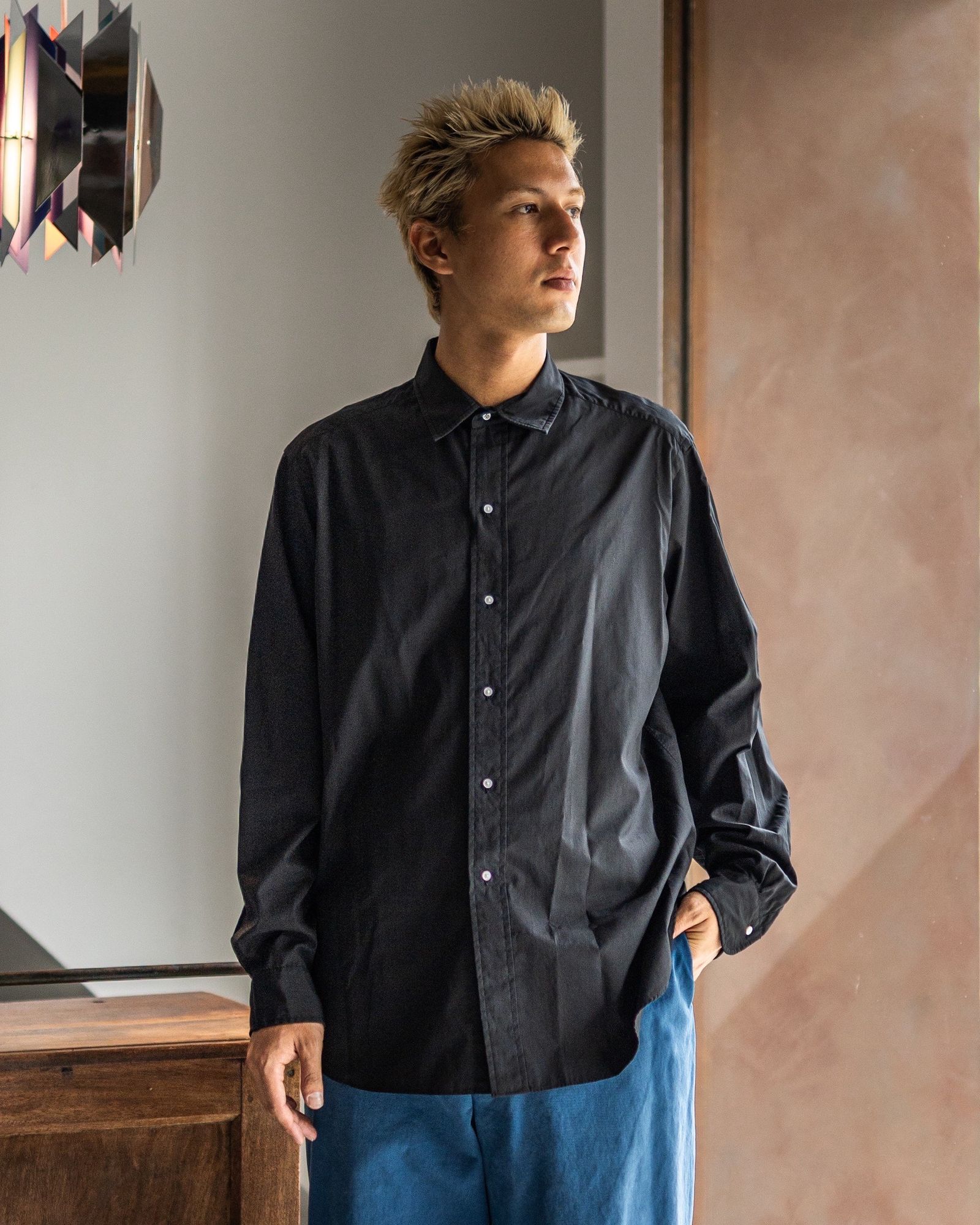 a.presse アプレッセ A.PRESSE(アプレッセ) / Silk Cotton Open Collar L/S Shirt