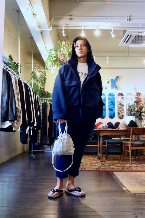 S.F.C 新作FLEECE HOODIE JACKET"NAVY"スタイル