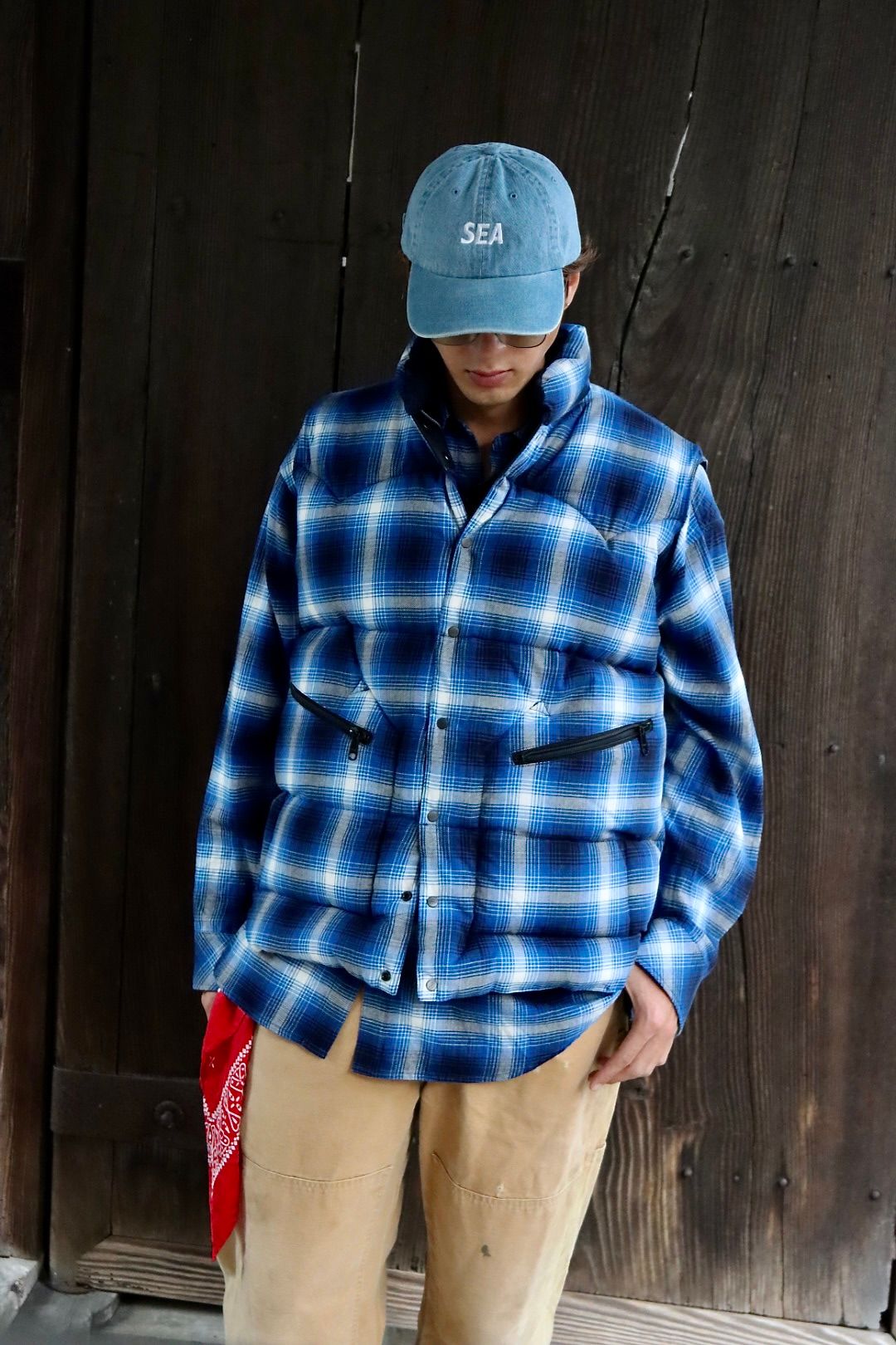 RAFU23AW RMFC DOWN VEST W/EMB'D "BLEU"スタイル