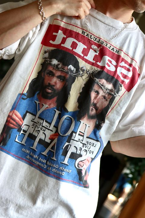 ©SAINT M×××××× × DENIM TEARS HOLY STATE TEE style.