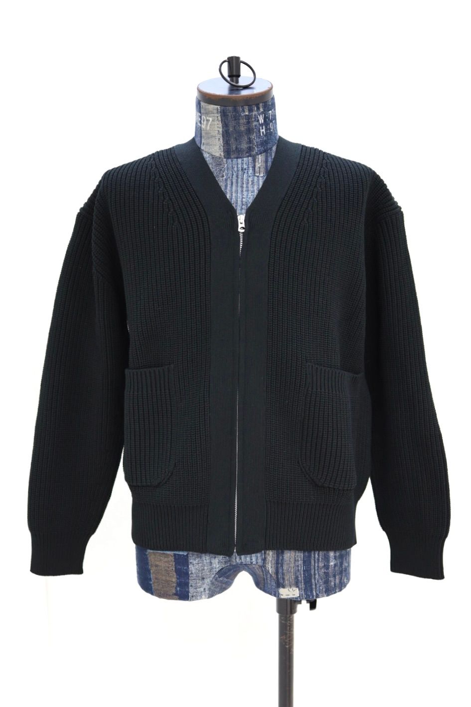 コムデギャルソンオム26SS 綿エステル片畦カーディガン(HQ-N007-051)BLACK☆2月6日(金)発売