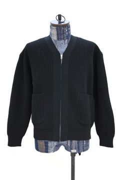 コムデギャルソンオム26SS 綿エステル片畦カーディガン(HQ-N007-051)BLACK☆2月6日(金)発売