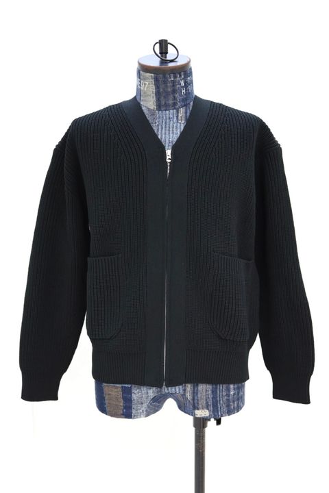 コムデギャルソンオム26SS 綿エステル片畦カーディガン(HQ-N007-051)BLACK☆2月6日(金)発売