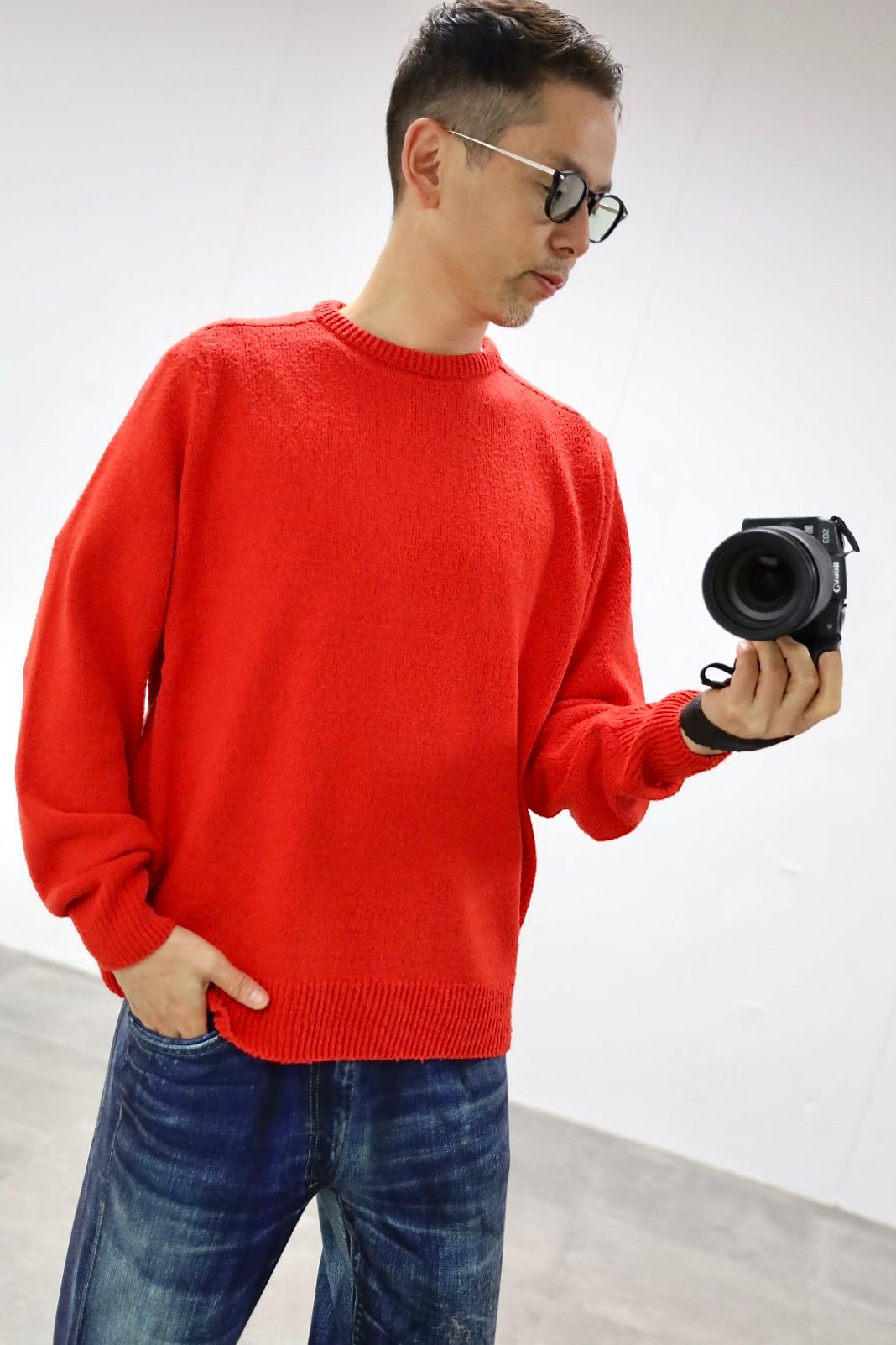 アプレッセ 2026 STYLE1 Washed Silk Nep Crew Neck Sweater(26SAP-03-07)RED☆1月10日(土)発売！