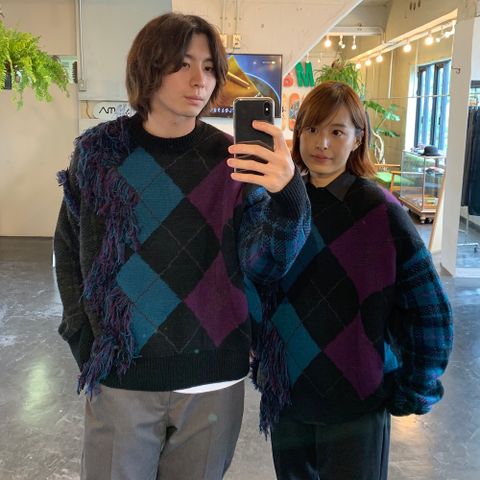 KIDILL 2020 A/W Collection 新作Destroy Argyle Tartan Pullover Knit style.2020.7.5.
