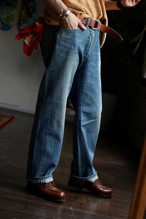 A.PRESSE No.2 Washed Denim Pantsスタイル34