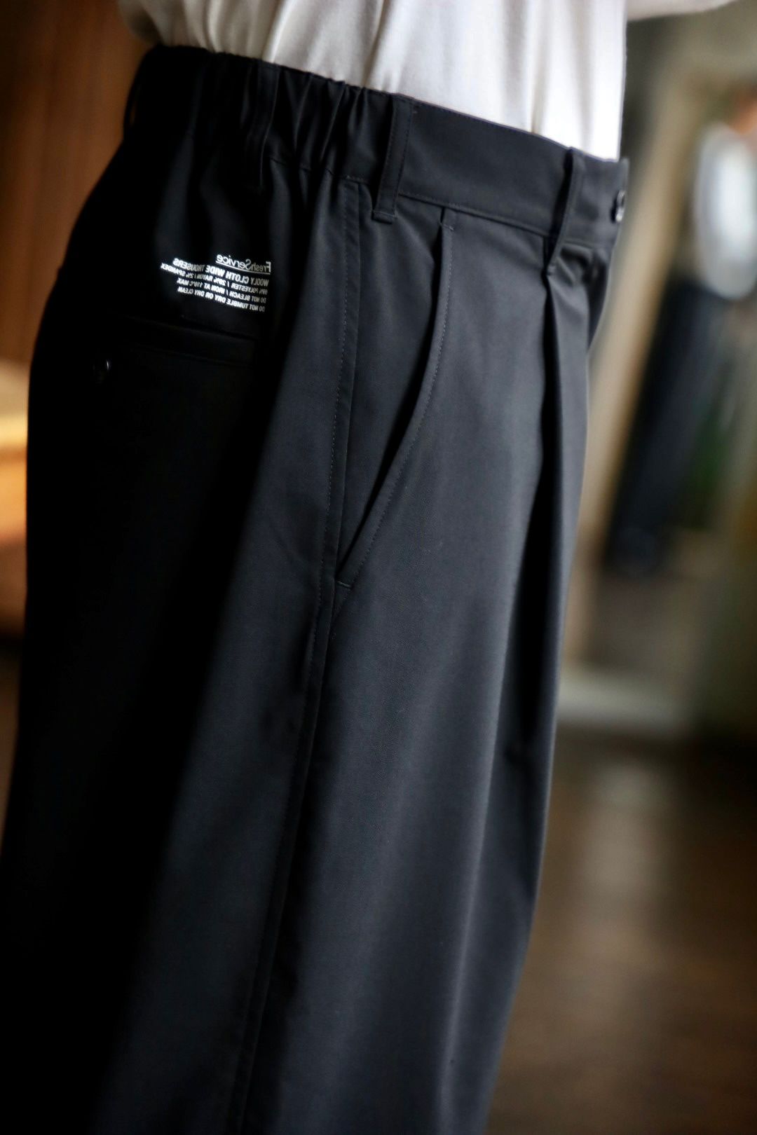フレッシュサービス WOOLY CLOTH WIDE TROUSERS(FSC251-40109)BLACK