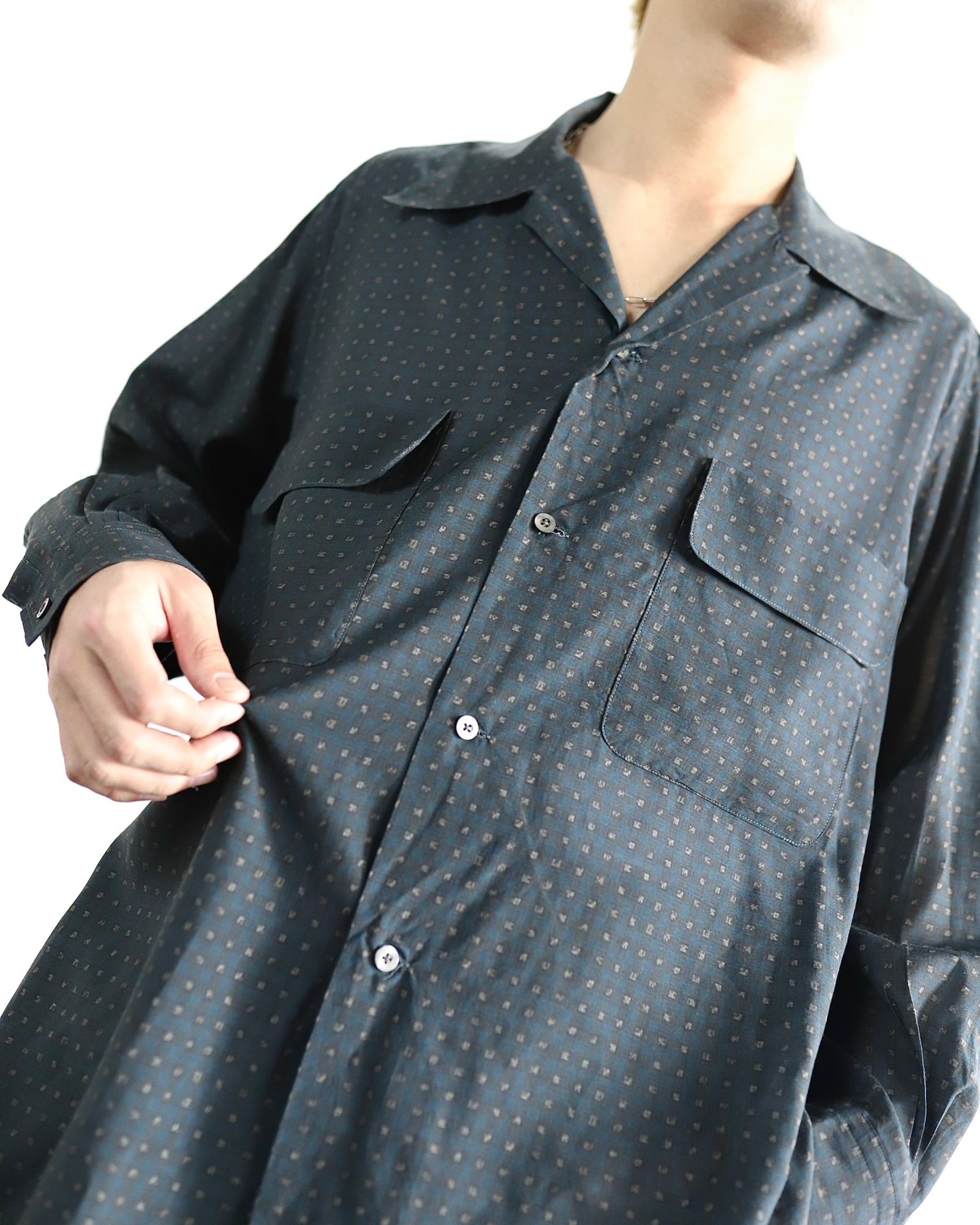 YOKE 新作PIXEL LOW PLAID OPEN COLLAR SHIRT style.2024 | 4298 | mark