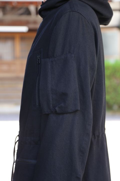 yohji yamamoto2020AW Y's BANG ON! Military hooded-Coat Black denim style.2020.10.18.