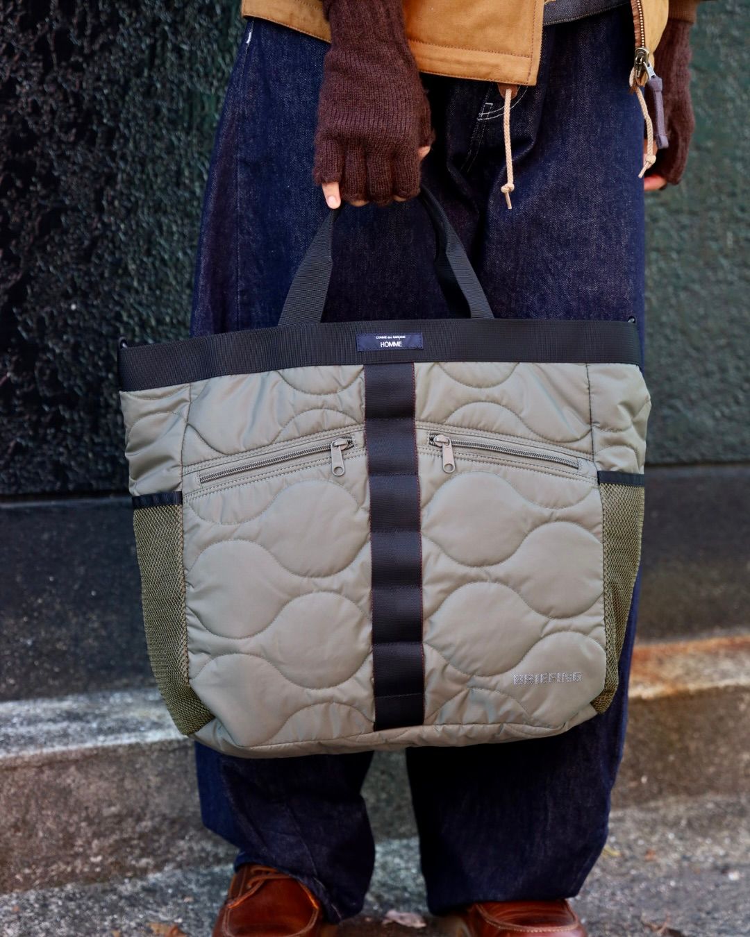 COMME des GARCONS HOMME W-NAME REVERSIBLE BAG x リバーシブルキルティングフーデッドパーカ